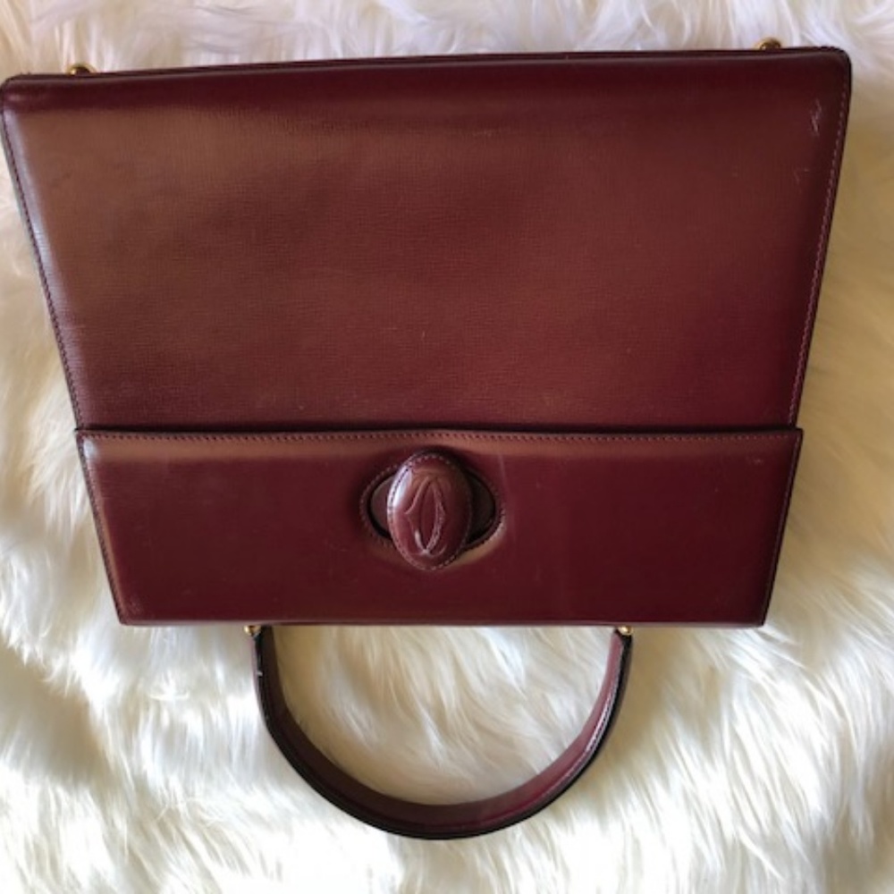 Cartier 'Must de Cartier' Burgundy Leather Satchel - Picture 8 of 8